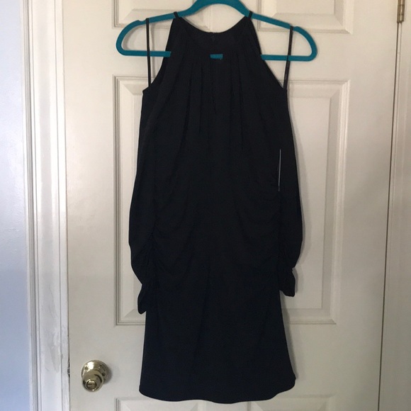 Black Cold Shoulder Cocktail Dress Size 4 - Picture 1 of 5